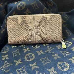 Michael Kors faux snake skin wallet with outer studs on both sides!! EUC